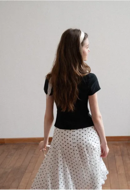 Short Sleeve T Shirt with Back Cutout Detail