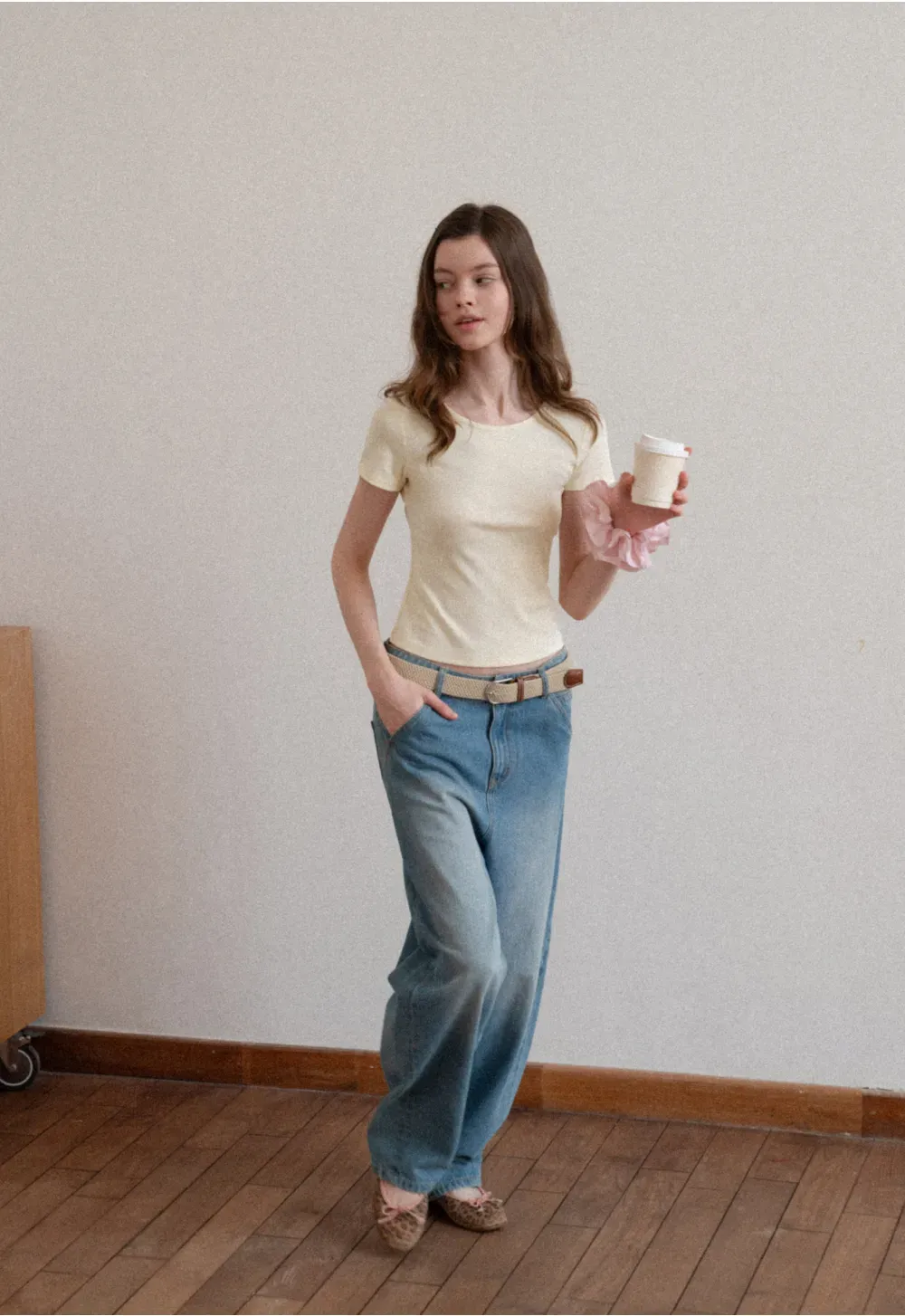 Short Sleeve T Shirt with Back Cutout Detail