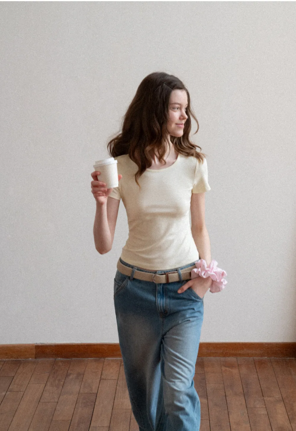 Short Sleeve T Shirt with Back Cutout Detail