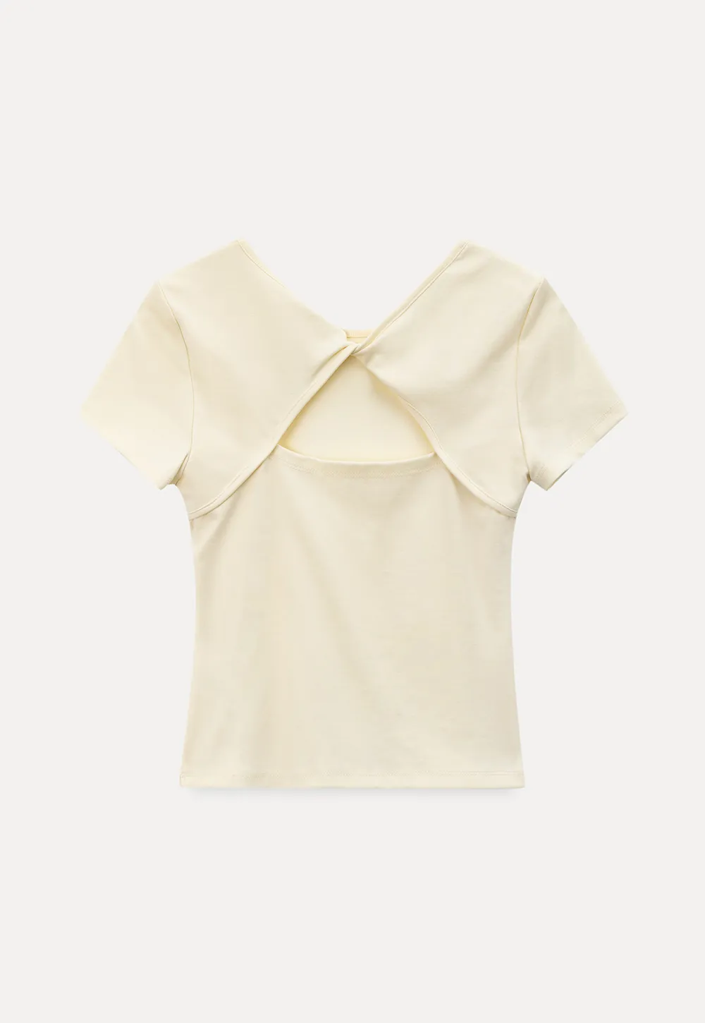 Short Sleeve T Shirt with Back Cutout Detail