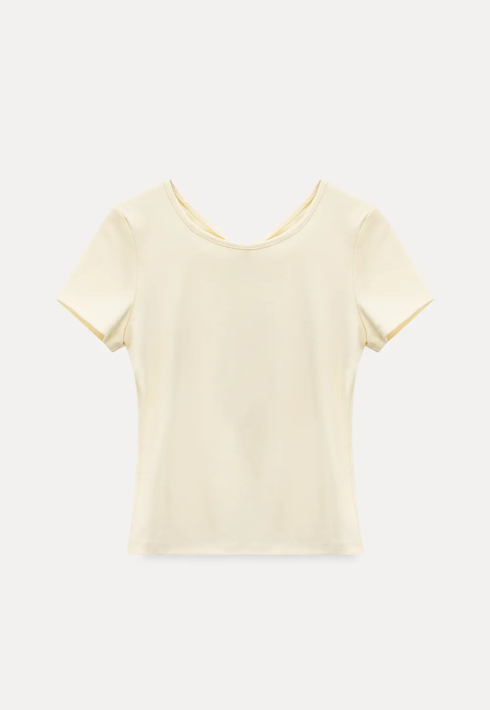Short Sleeve T Shirt with Back Cutout Detail