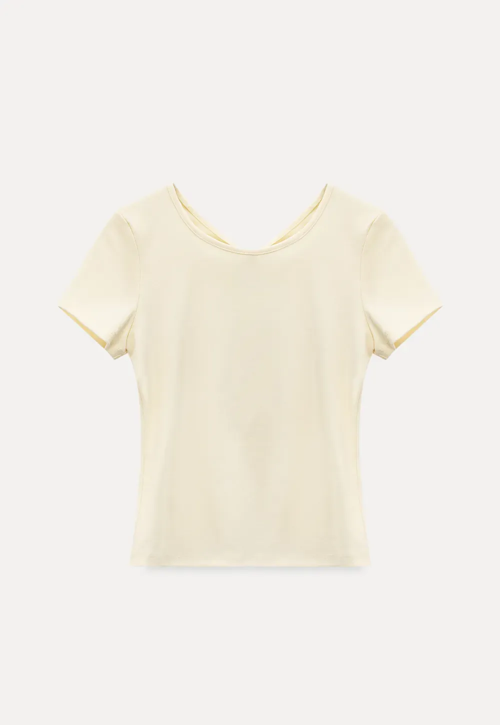 Short Sleeve T Shirt with Back Cutout Detail