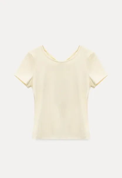 Short Sleeve T Shirt with Back Cutout Detail