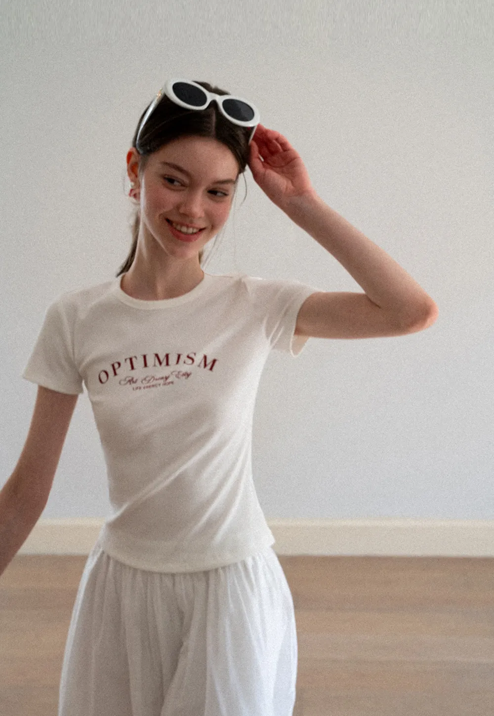 Optimism Printed Crewneck Short Sleeve T Shirt