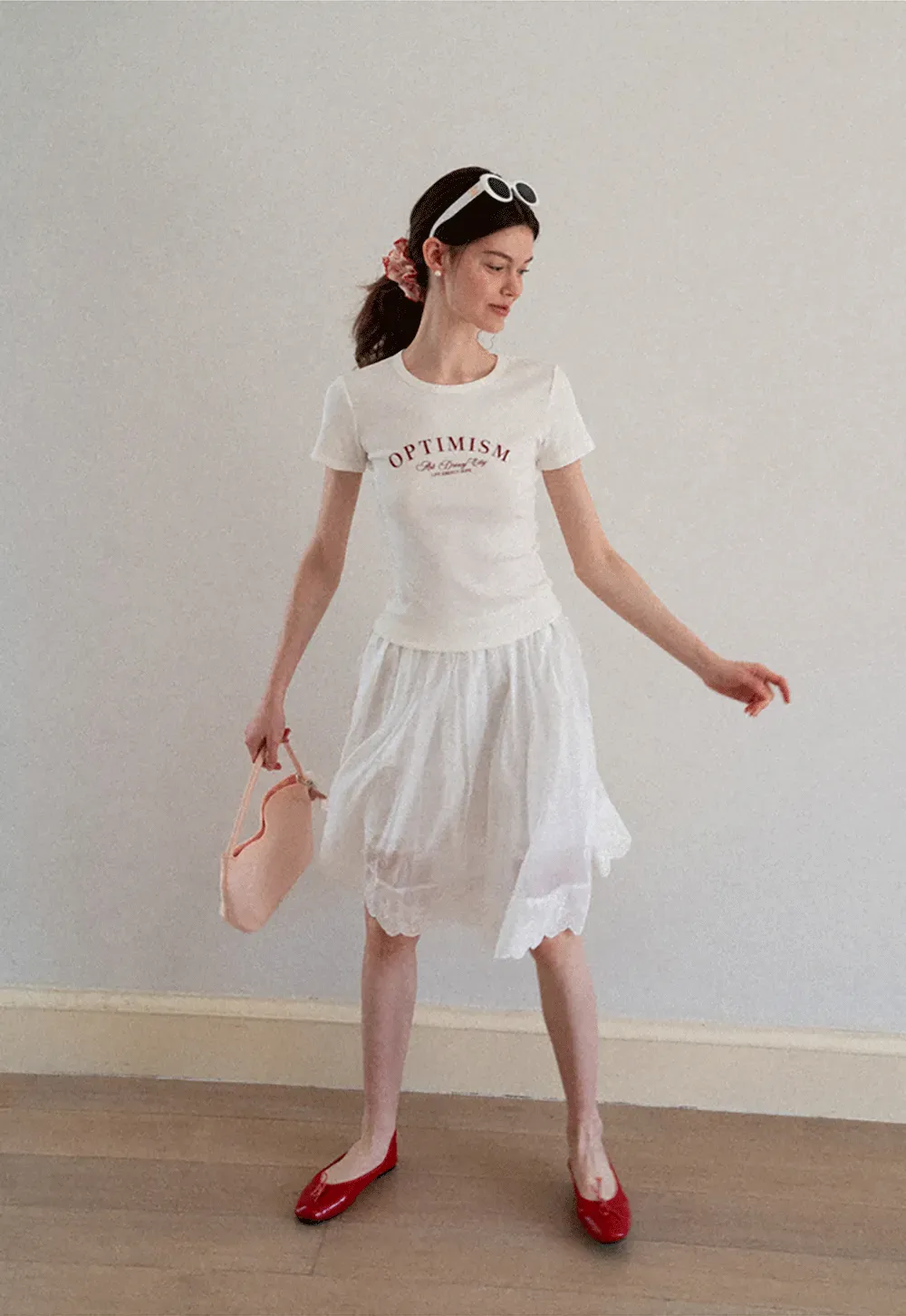 Optimism Printed Crewneck Short Sleeve T Shirt