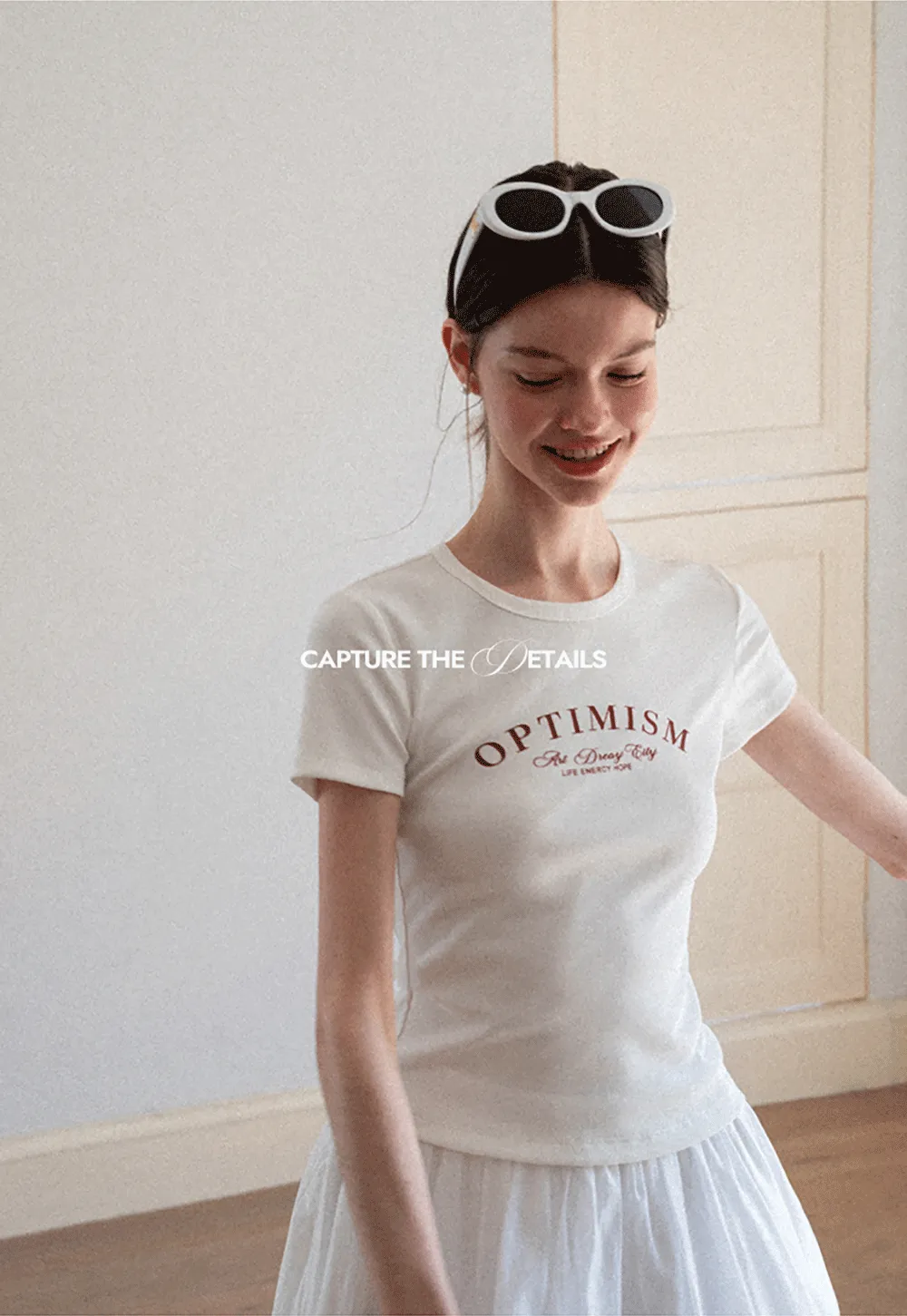 Optimism Printed Crewneck Short Sleeve T Shirt