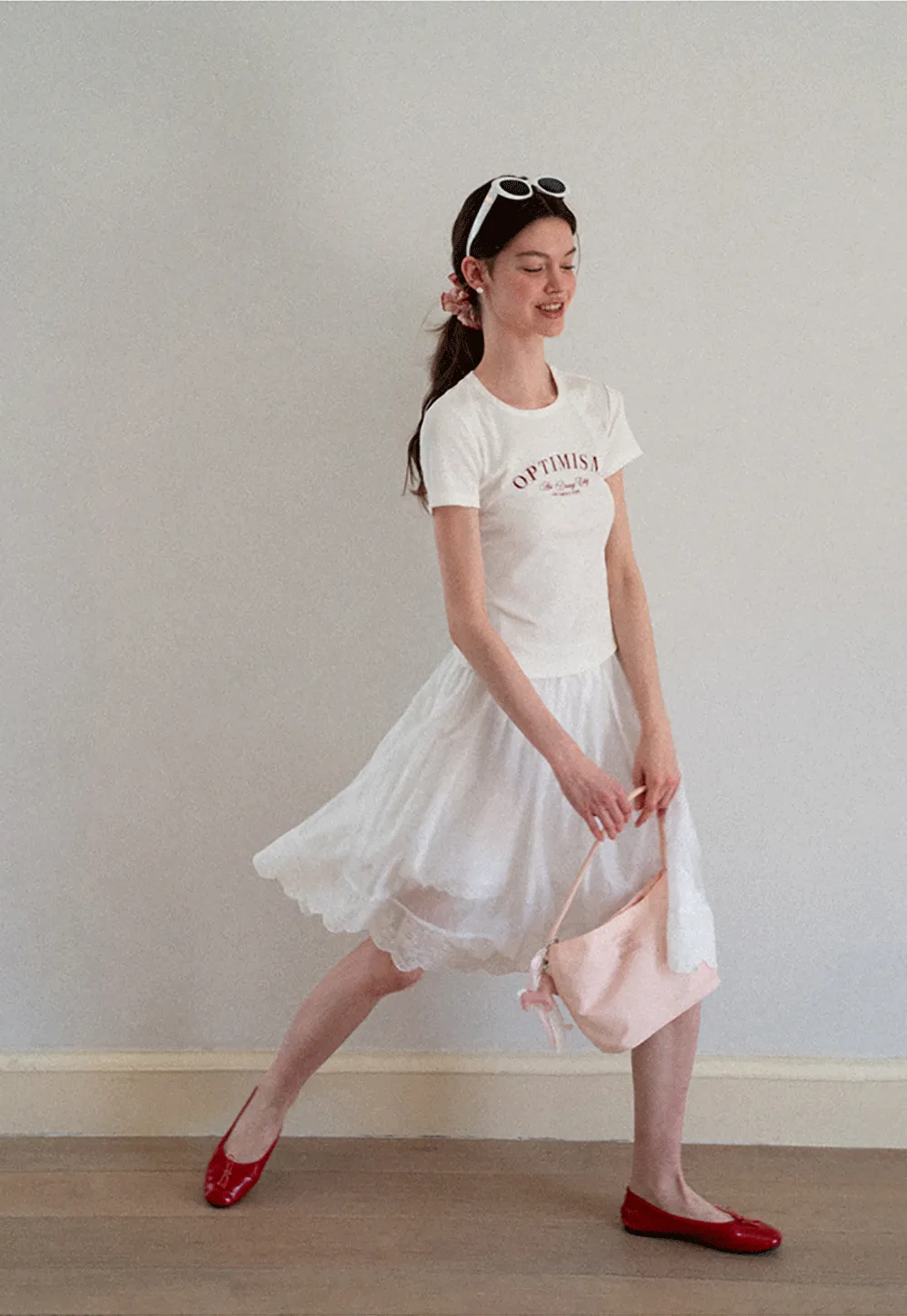 Optimism Printed Crewneck Short Sleeve T Shirt