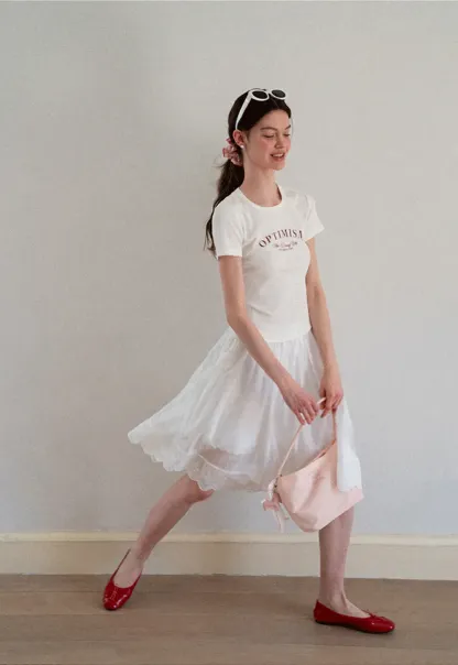 Optimism Printed Crewneck Short Sleeve T Shirt