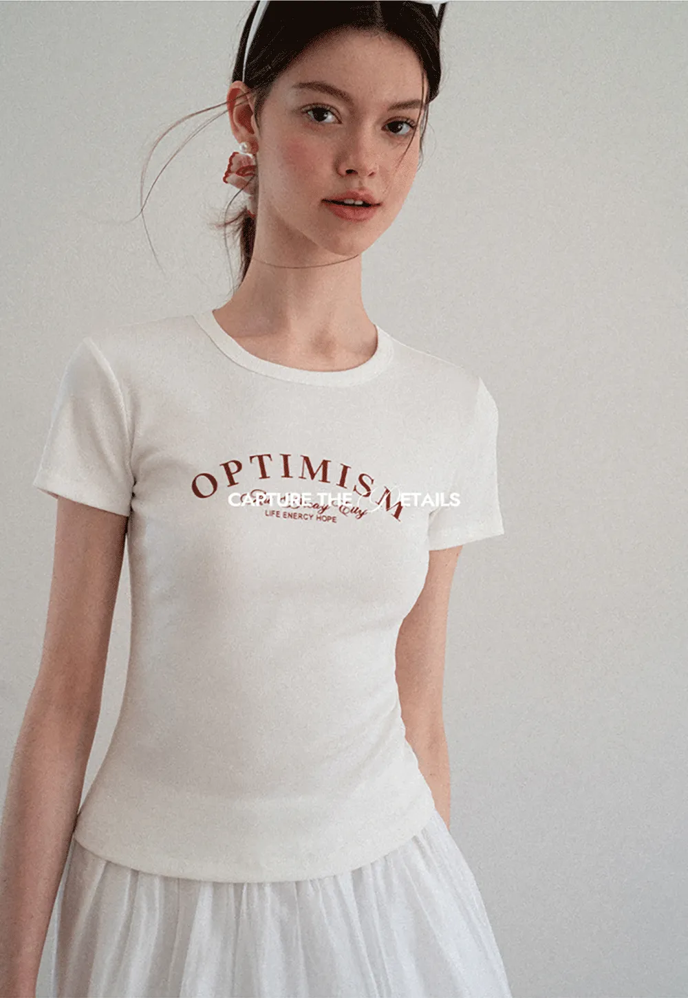 Optimism Printed Crewneck Short Sleeve T Shirt