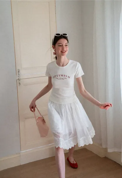 Optimism Printed Crewneck Short Sleeve T Shirt