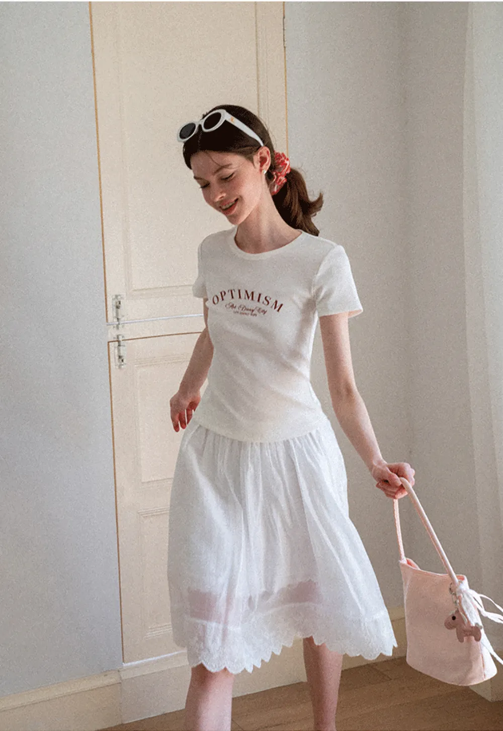 Optimism Printed Crewneck Short Sleeve T Shirt