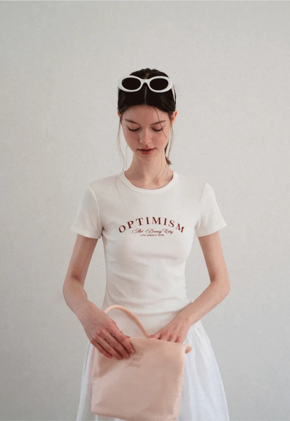 Optimism Printed Crewneck Short Sleeve T Shirt