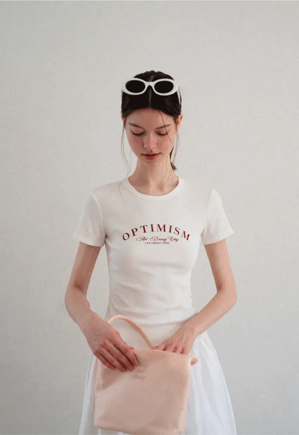 Optimism Printed Crewneck Short Sleeve T Shirt