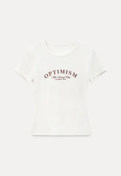 Optimism Printed Crewneck Short Sleeve T Shirt