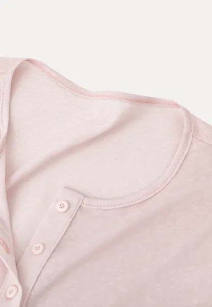 Wrap Front Henley Short Sleeve Top