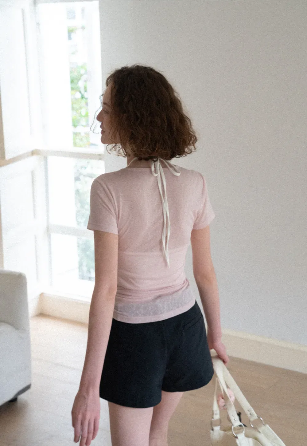 Wrap Front Henley Short Sleeve Top