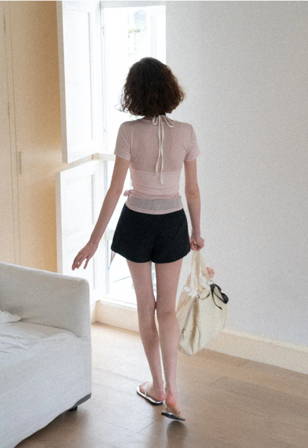 Wrap Front Henley Short Sleeve Top