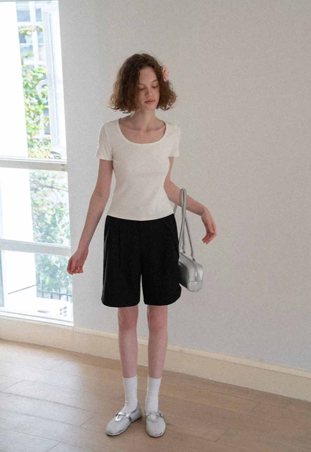 Lace Trim Layered Hem Short Sleeve T Shirt