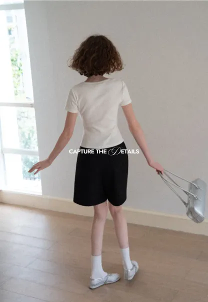 Lace Trim Layered Hem Short Sleeve T Shirt