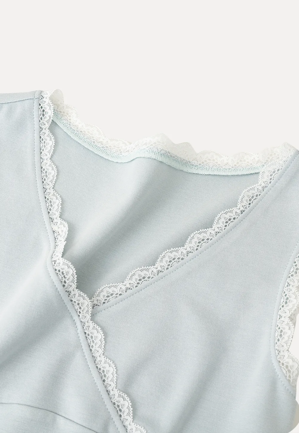 Lace Trim V Neck Wrap Front Tank Top