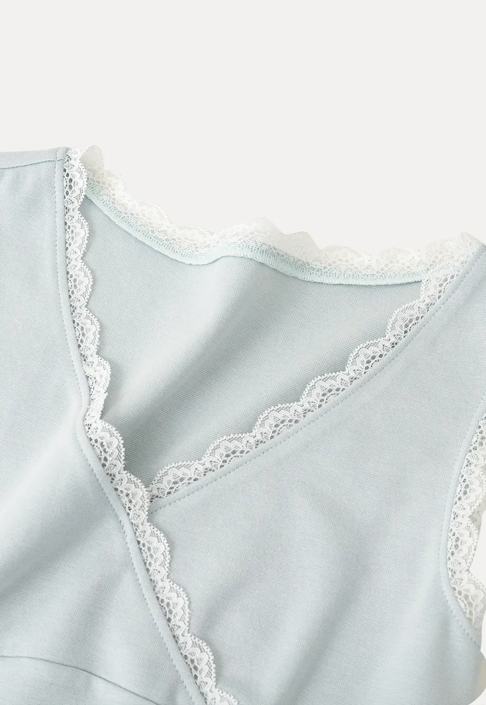 Lace Trim V Neck Wrap Front Tank Top