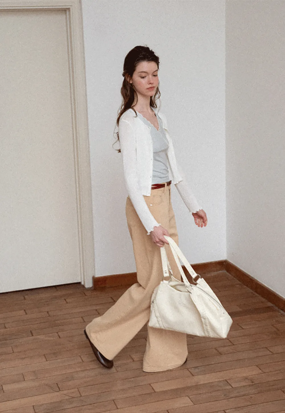 Lace Trim V Neck Wrap Front Tank Top