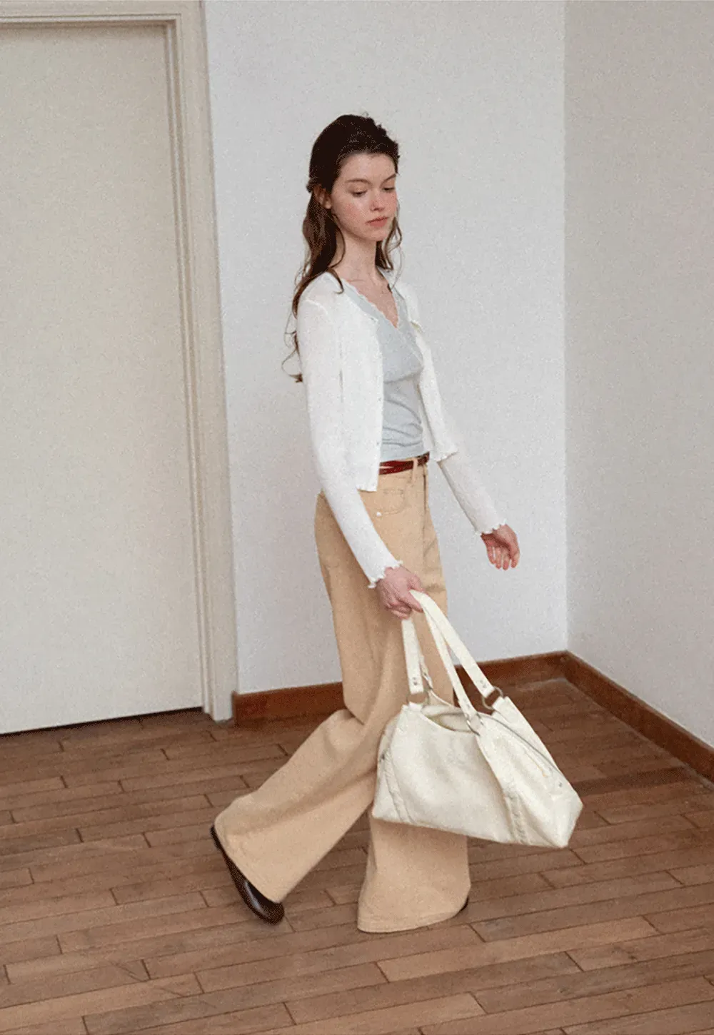 Lace Trim V Neck Wrap Front Tank Top