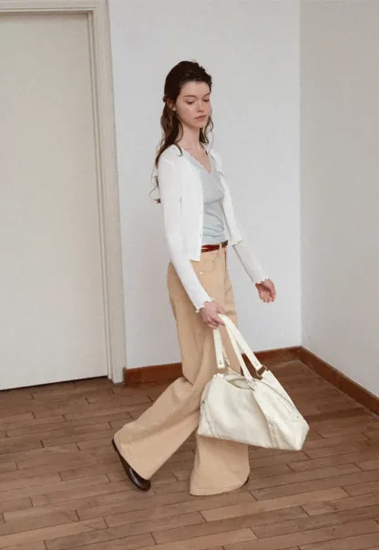 Lace Trim V Neck Wrap Front Tank Top