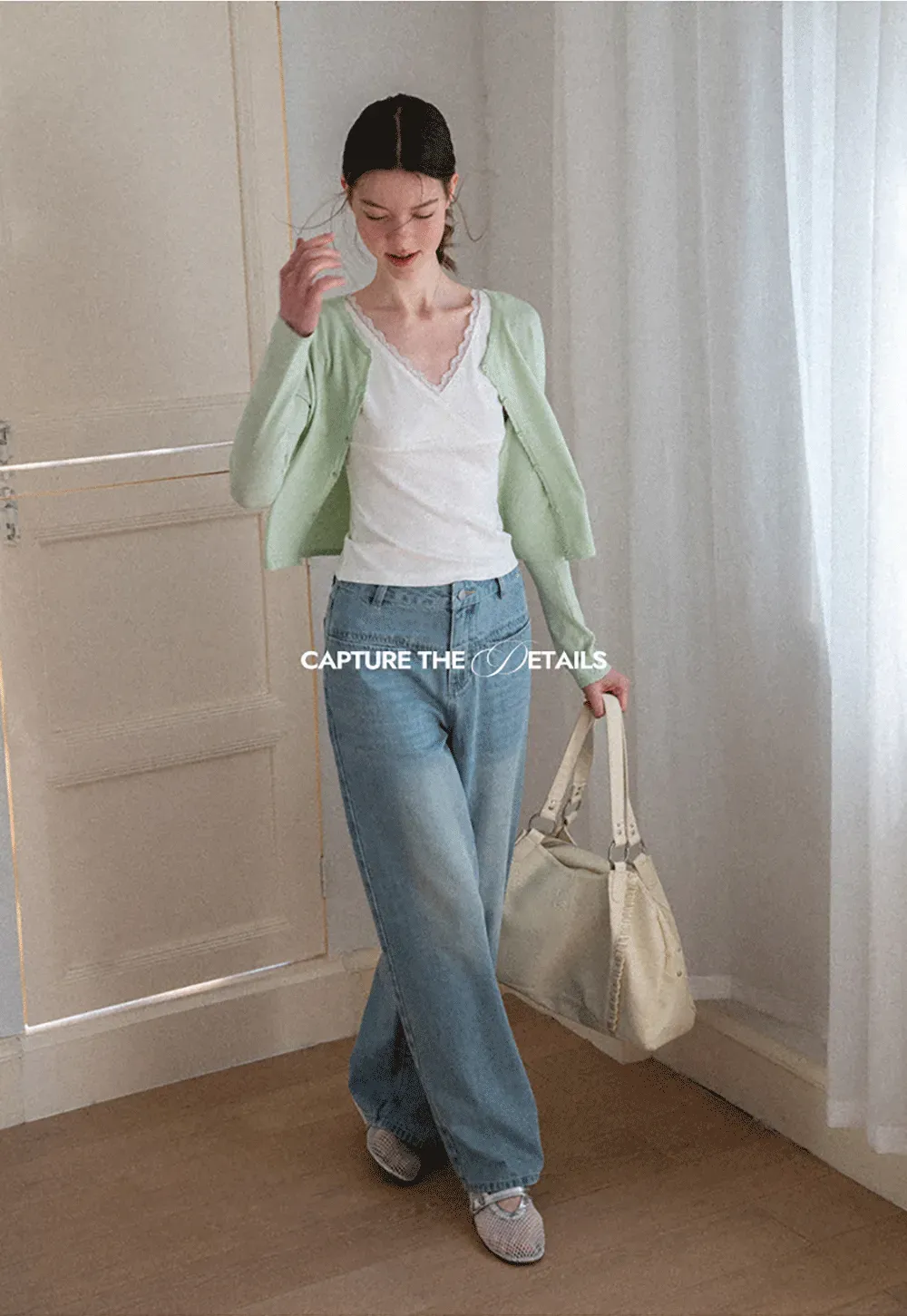 Lace Trim V Neck Wrap Front Tank Top