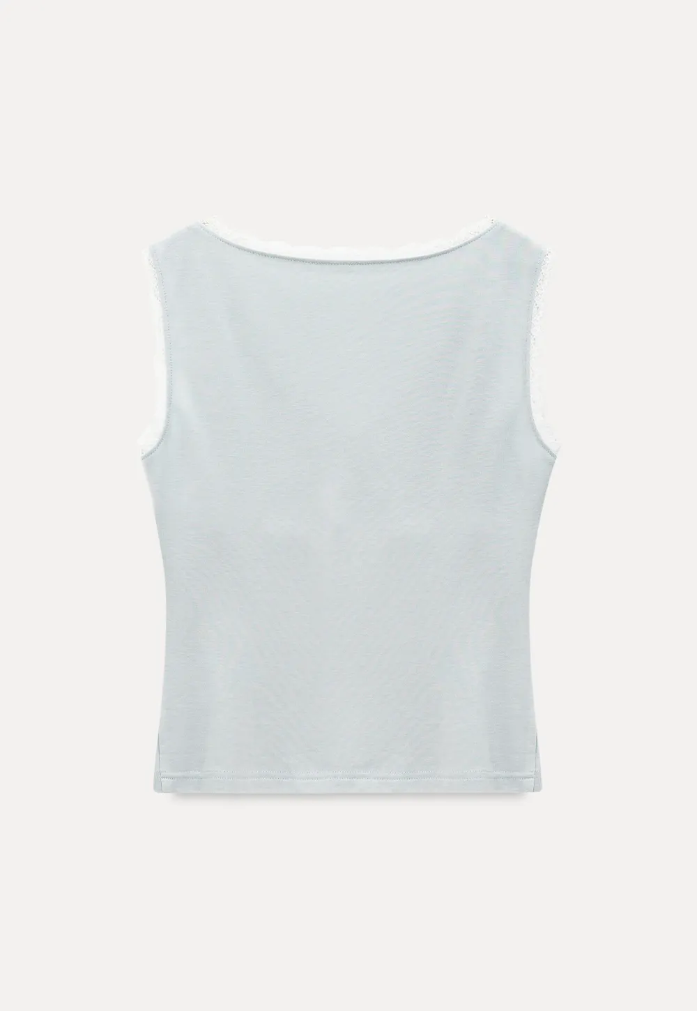 Lace Trim V Neck Wrap Front Tank Top