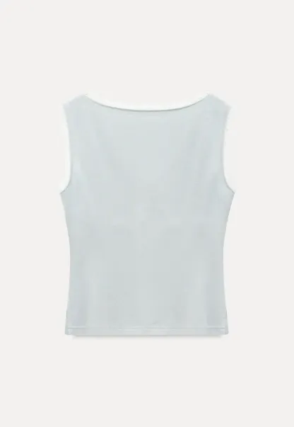 Lace Trim V Neck Wrap Front Tank Top