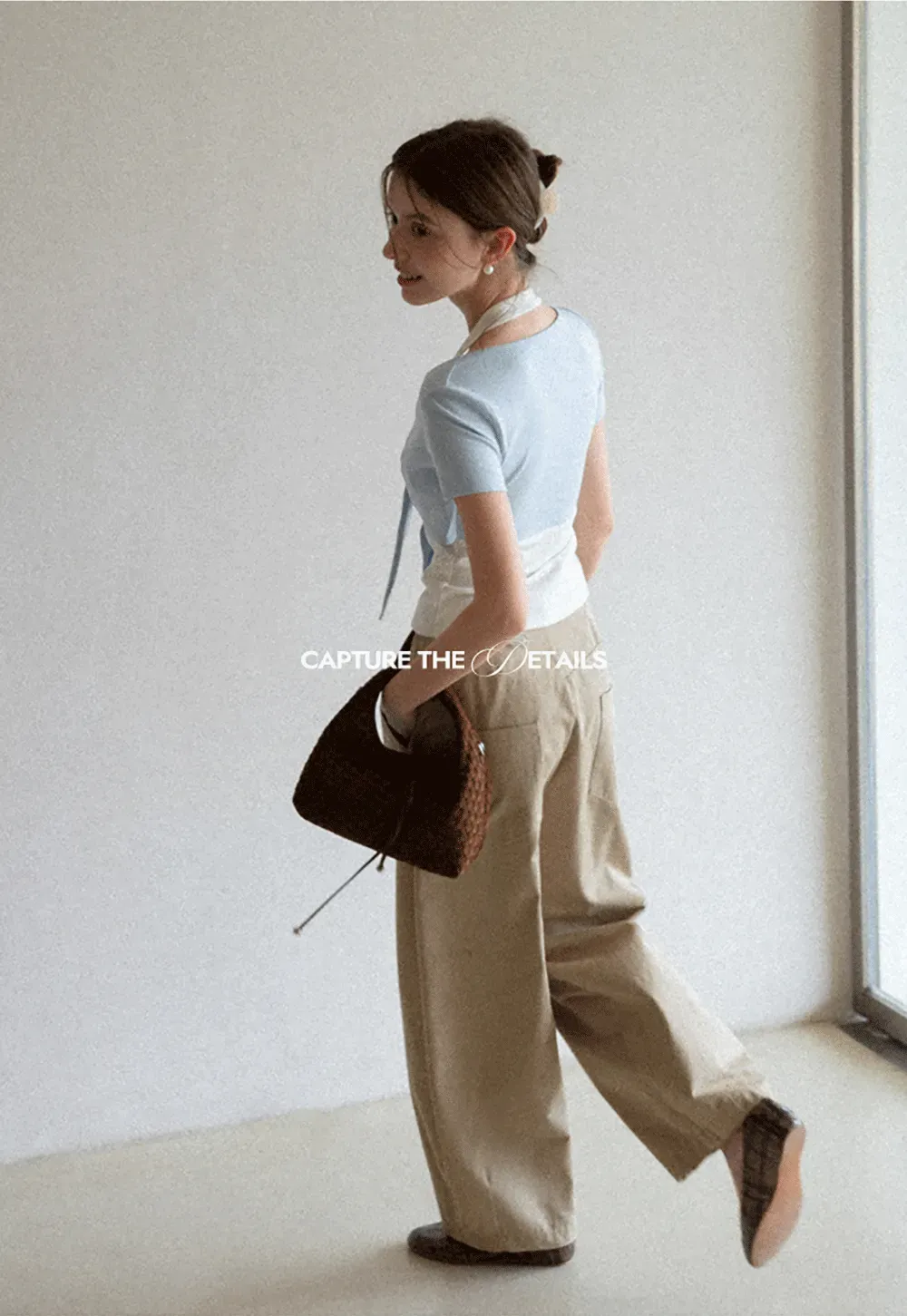 Short Sleeve Top with Front Bow Detail