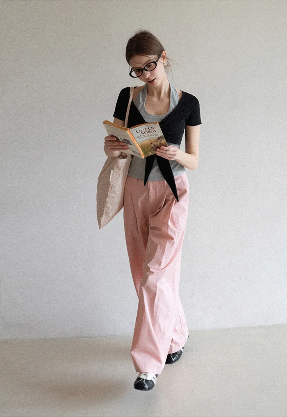 Short Sleeve Top with Front Bow Detail