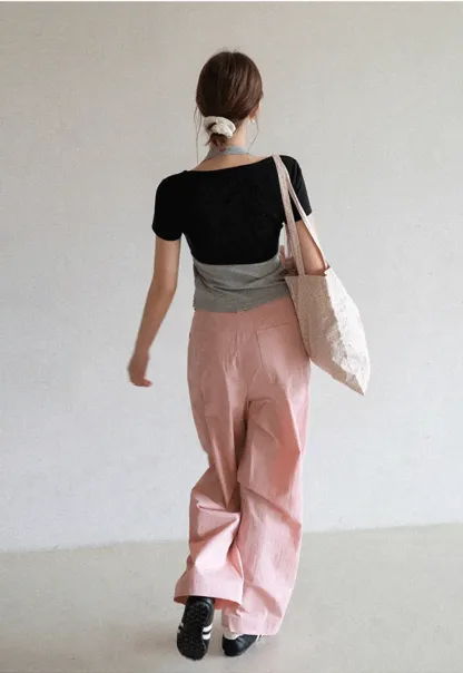 Short Sleeve Top with Front Bow Detail