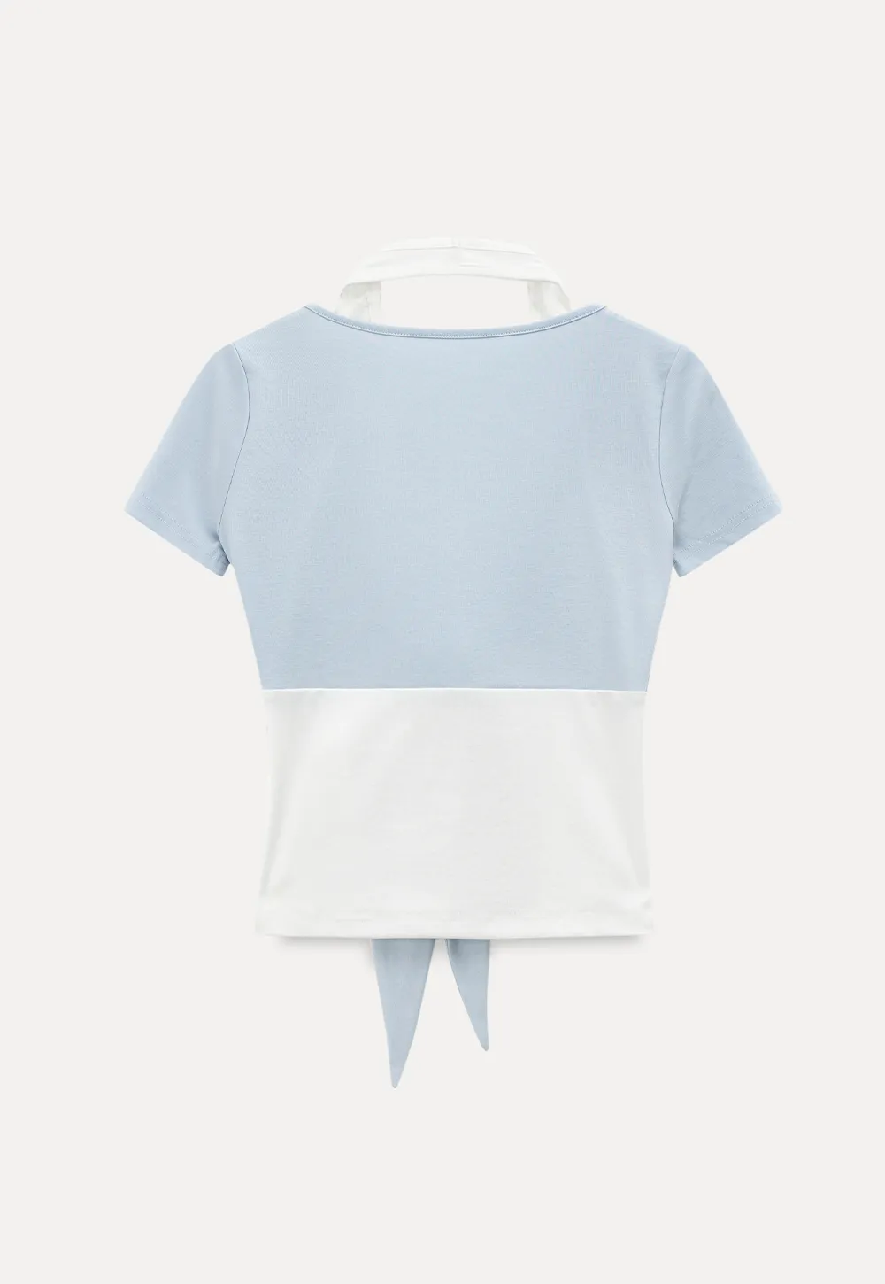 Short Sleeve Top with Front Bow Detail