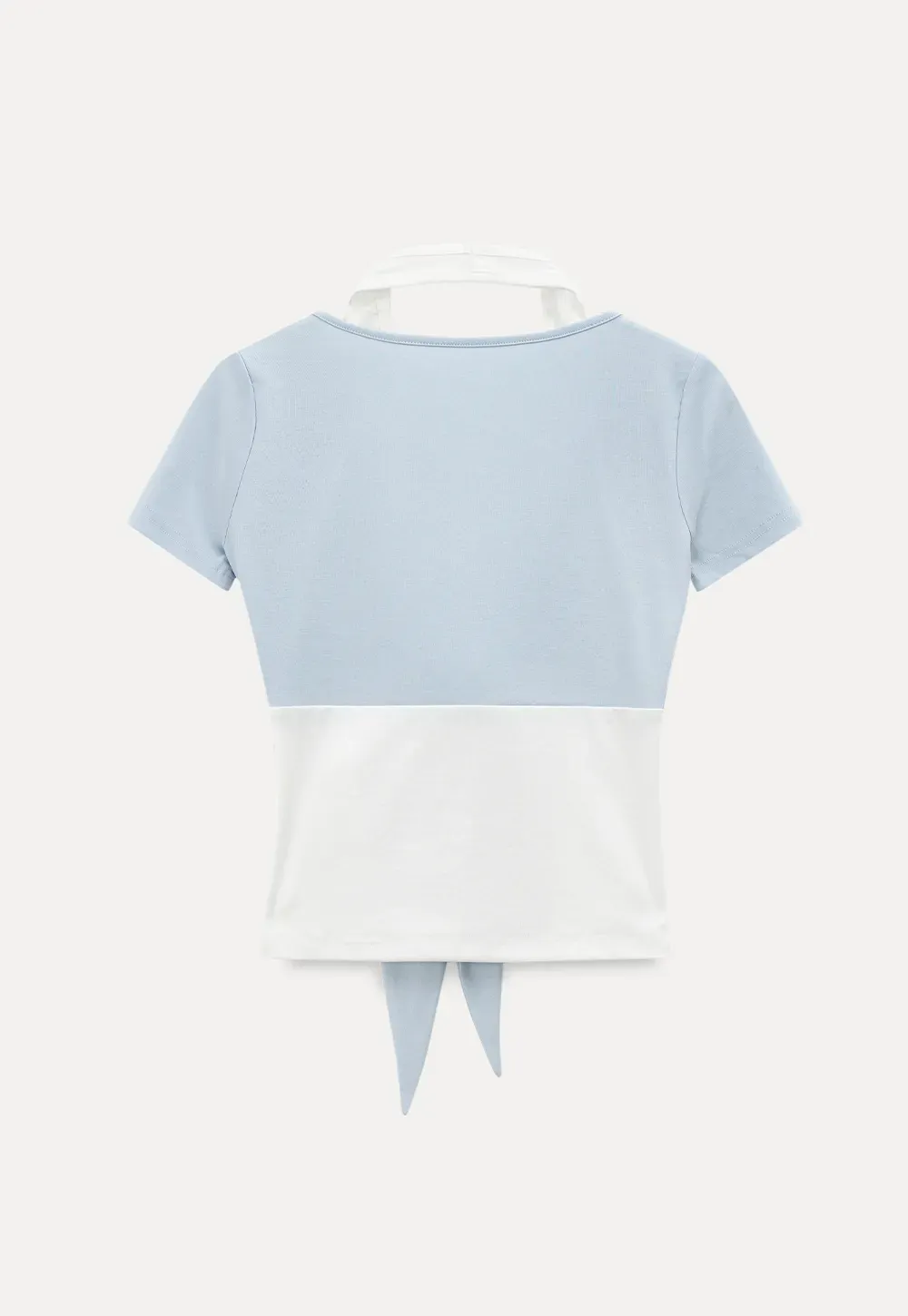 Short Sleeve Top with Front Bow Detail