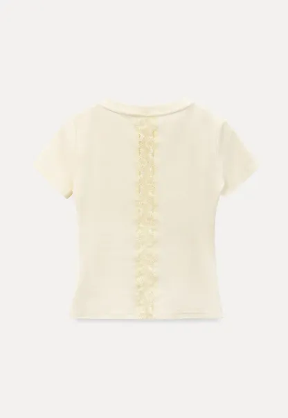 Short sleeve tshirt with lace back detail