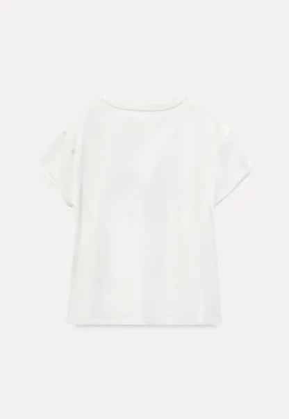 Floral Print Graphic Tee with Crew Neck and Short Sleeves