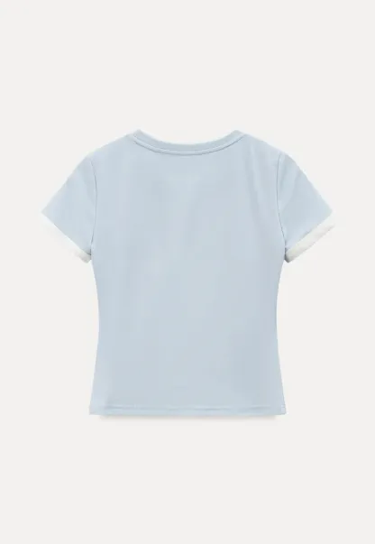 Short sleeve tshirt with embroidered bow detail
