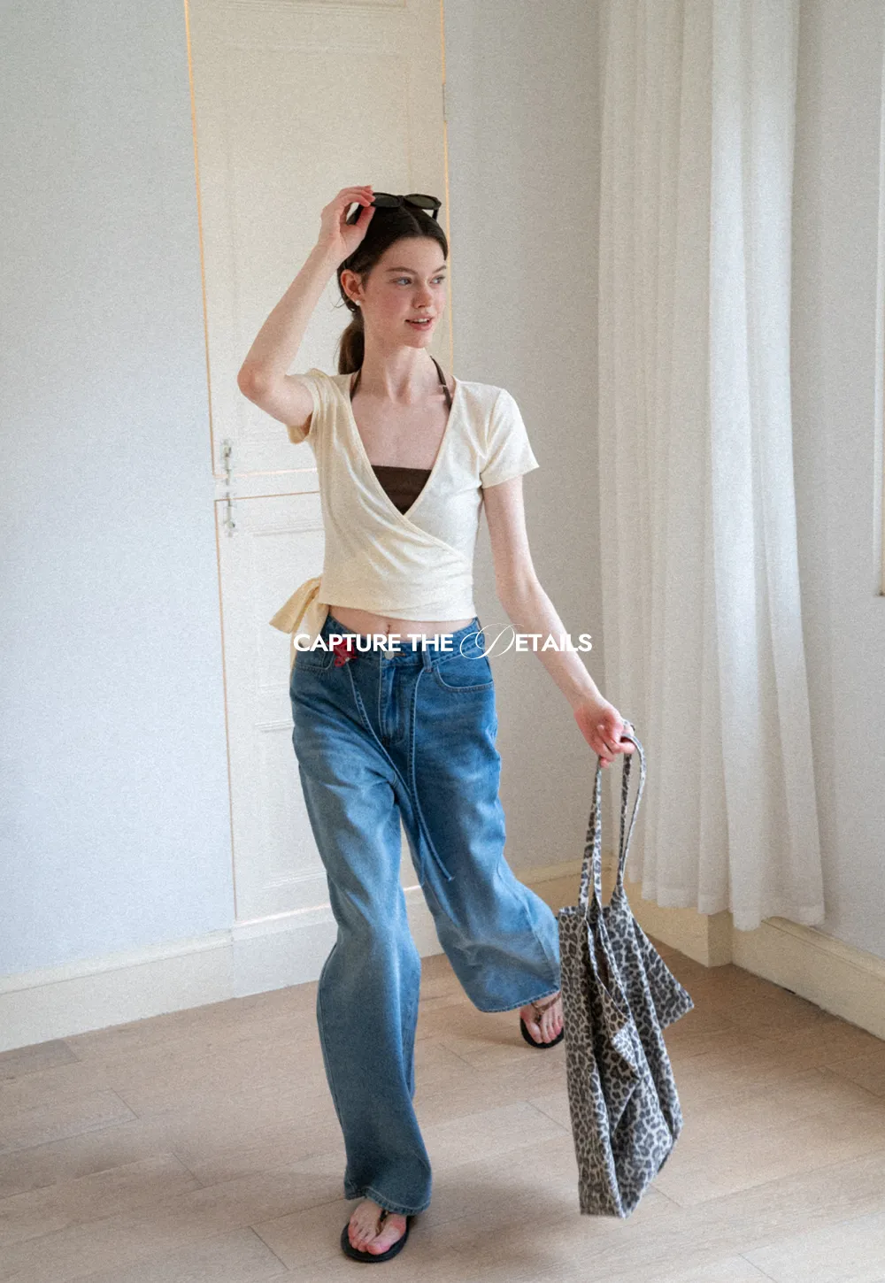 Wrap Front V Neck Short Sleeve T Shirt