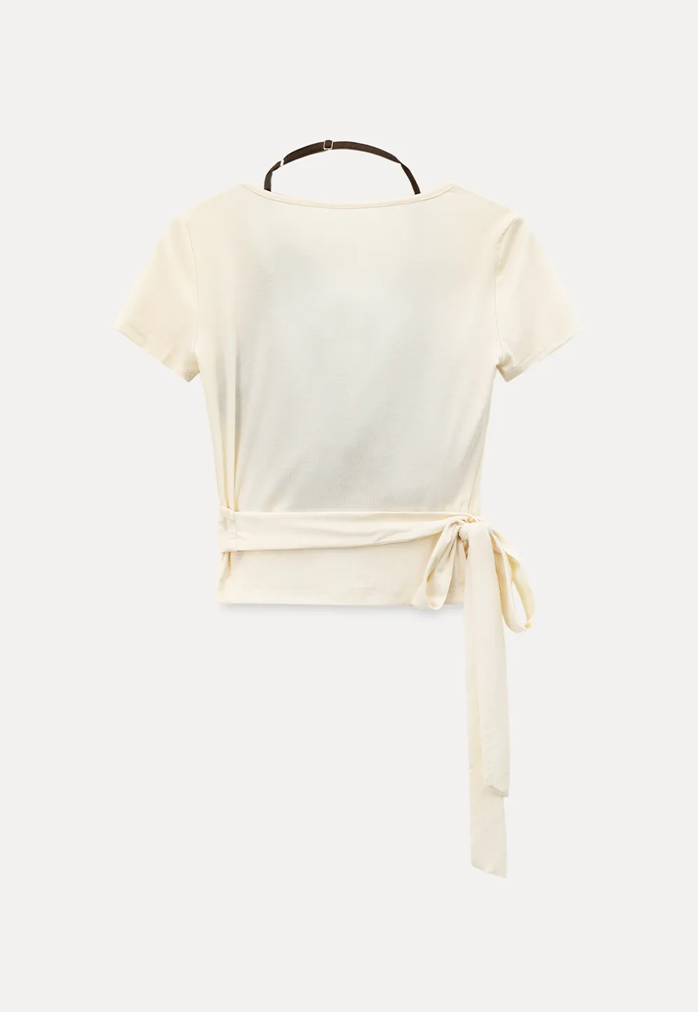 Wrap Front V Neck Short Sleeve T Shirt
