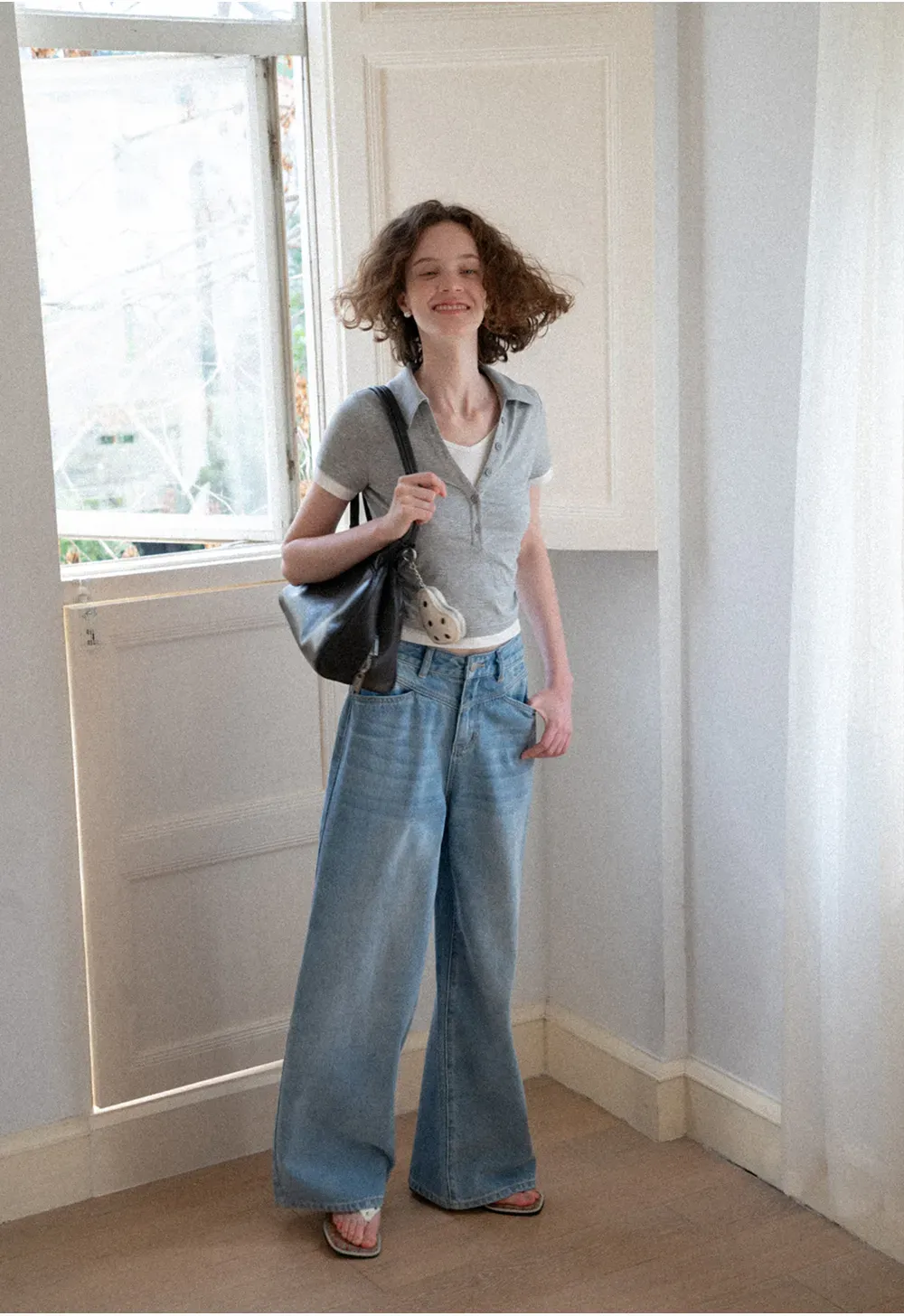 Short Sleeve Collared Button Front T Shirt