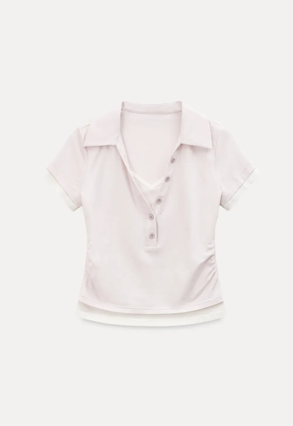 Short Sleeve Collared Button Front T Shirt