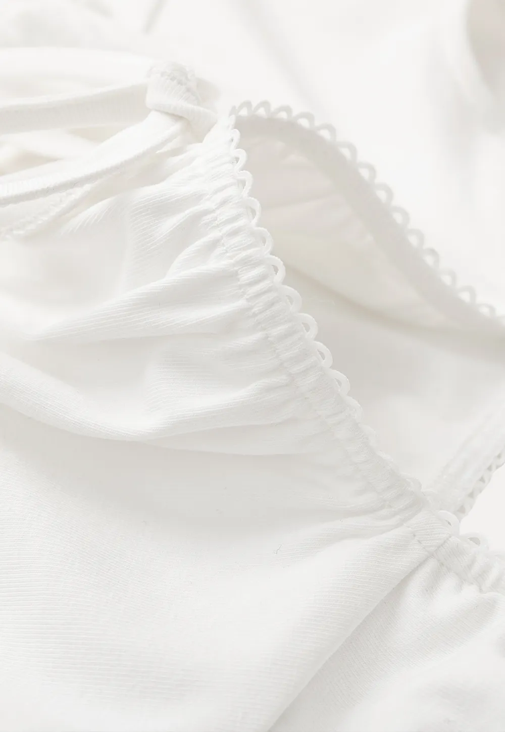 Square Neck Ruffle Sleeve Drawstring Top