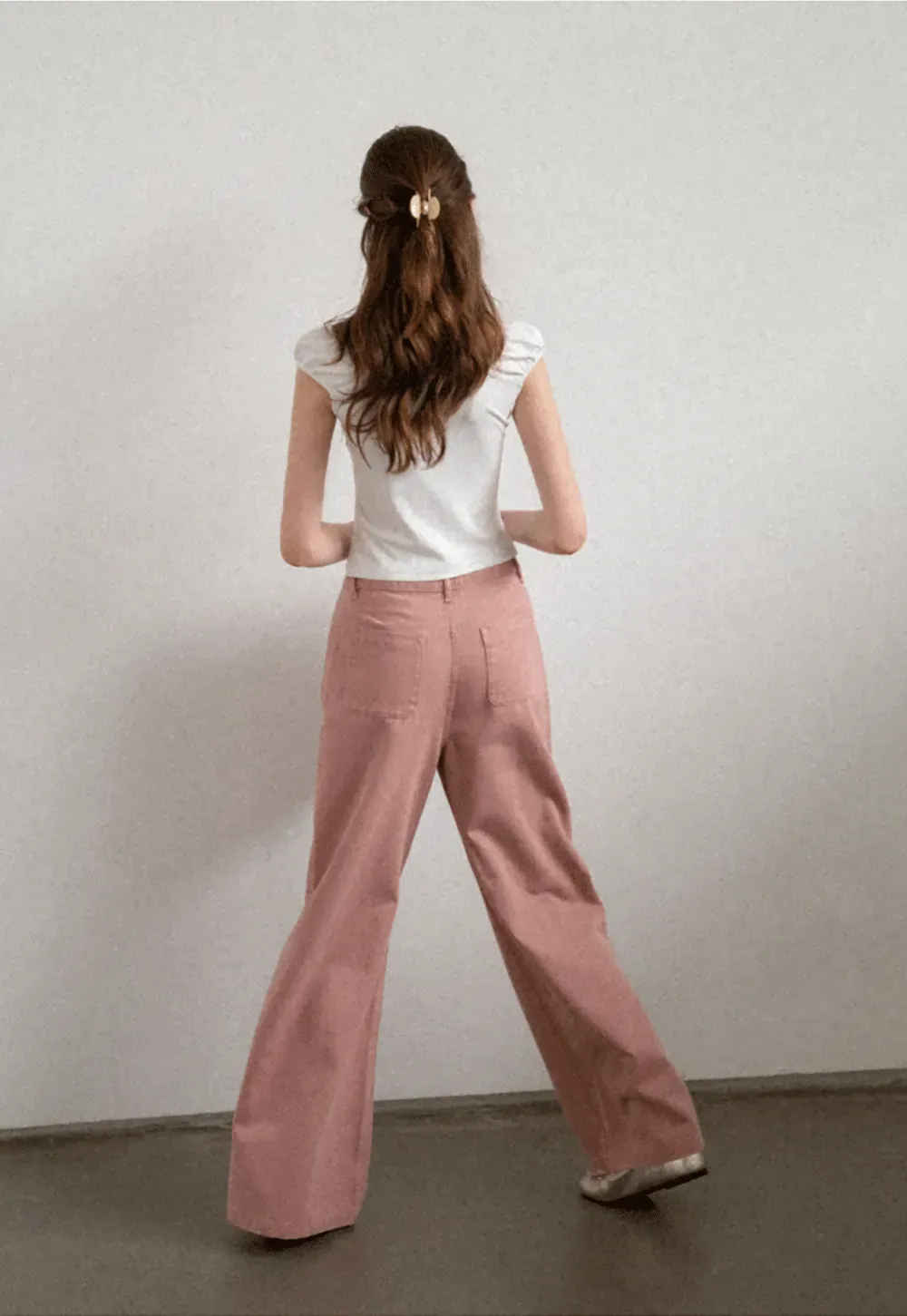 Square Neck Ruffle Sleeve Drawstring Top