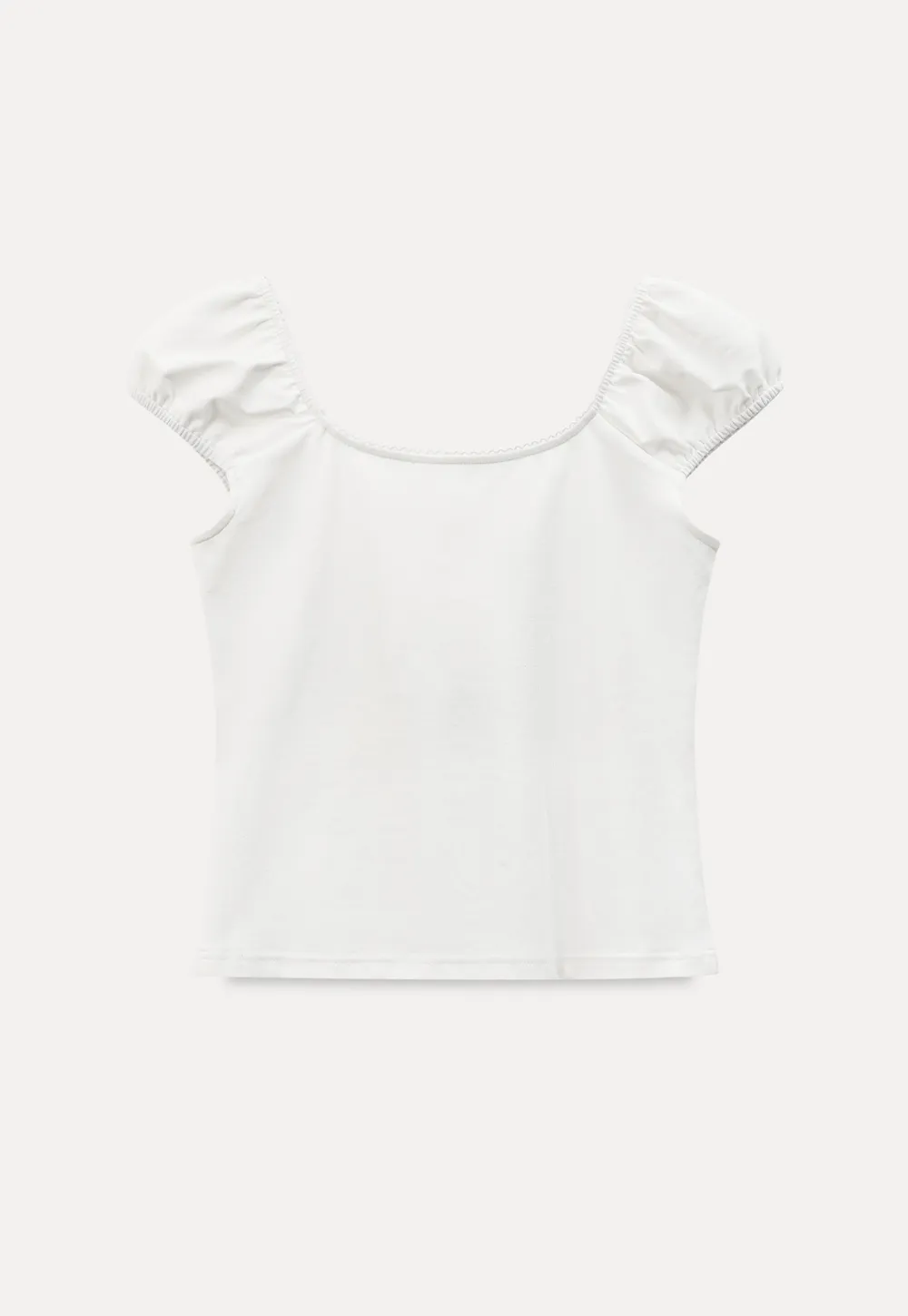 Square Neck Ruffle Sleeve Drawstring Top