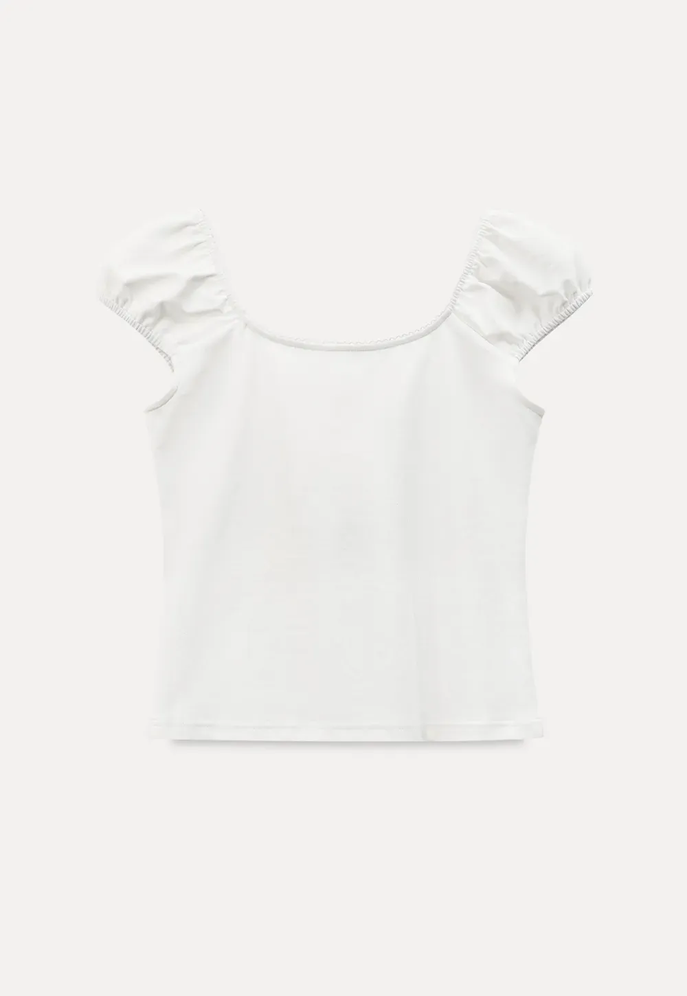 Square Neck Ruffle Sleeve Drawstring Top