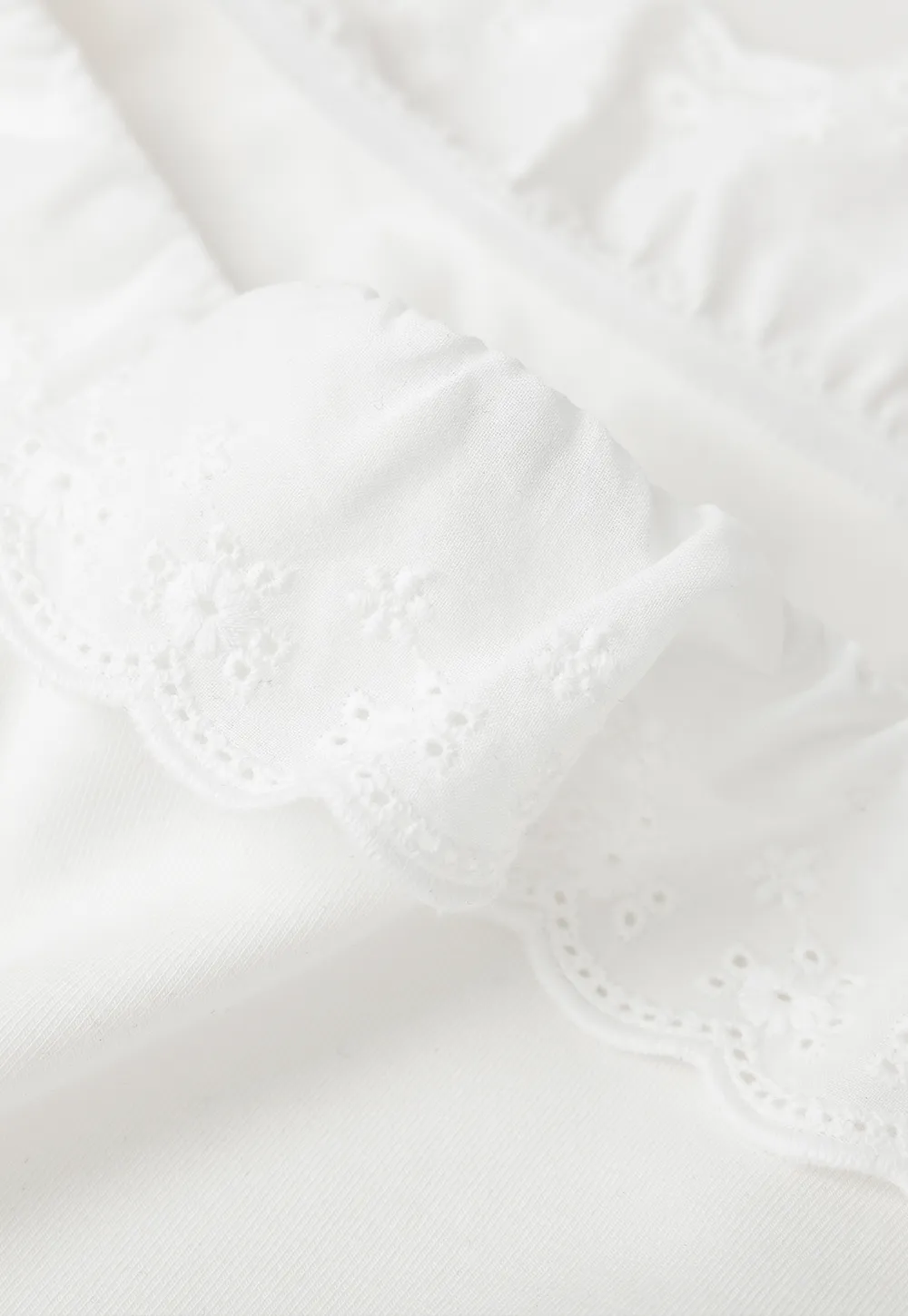 Asymmetrical Lace Trim Off Shoulder T Shirt