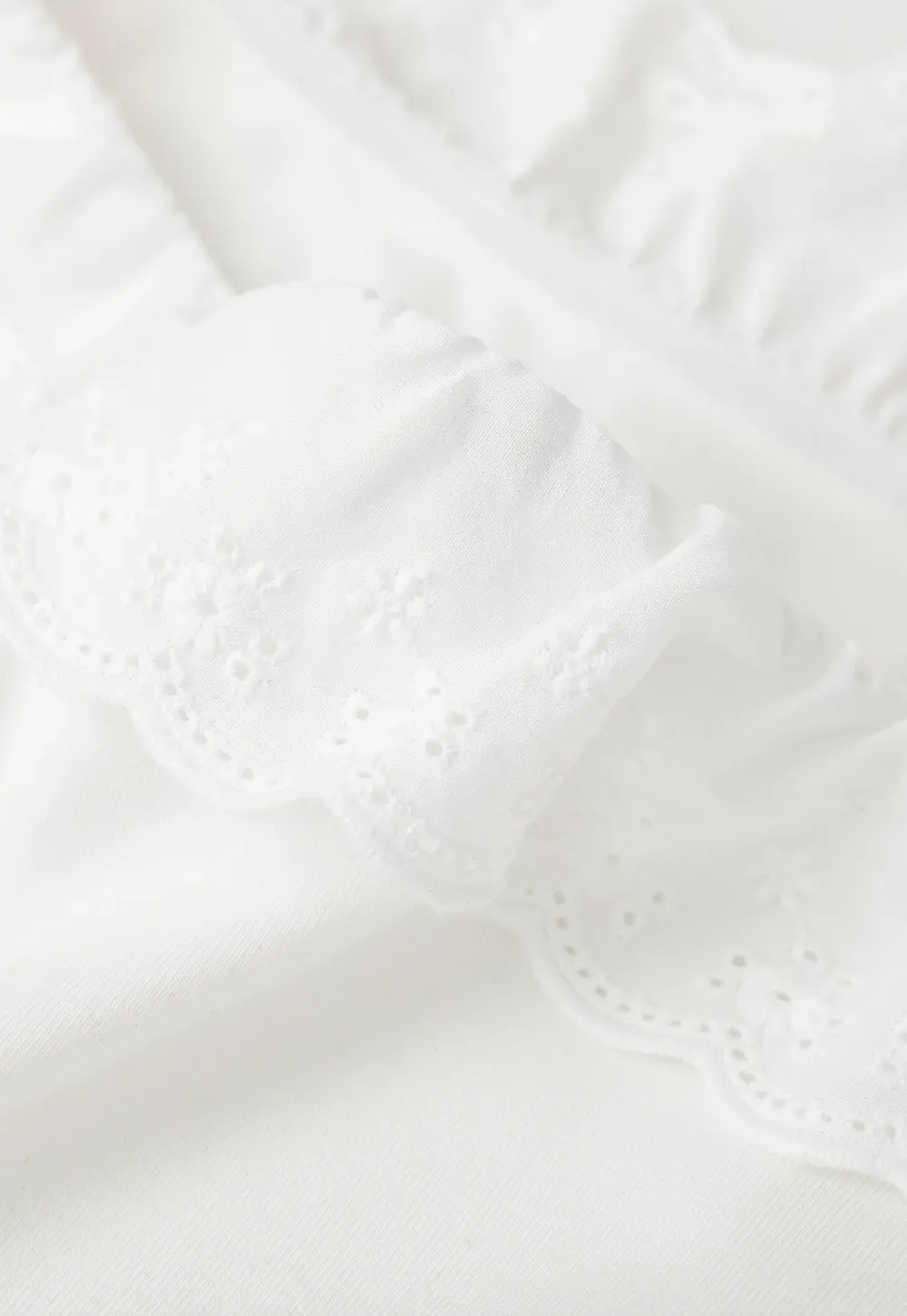 Asymmetrical Lace Trim Off Shoulder T Shirt