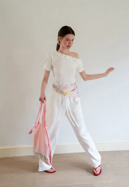 Asymmetrical Lace Trim Off Shoulder T Shirt